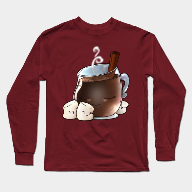 Hot Chocolate and Marshmallows Long Sleeve T-Shirt by LyddieDoodles